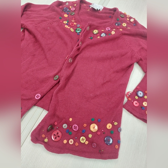 Vintage Mandal Bay Sweater w/ Stylish Buttons Sz L Women - Picture 2 of 4